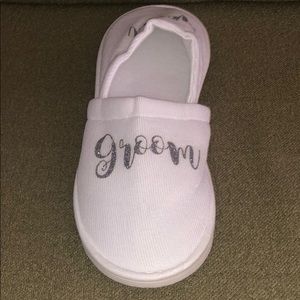 Groom Wedding Slippers Silver Fits Size 7-11